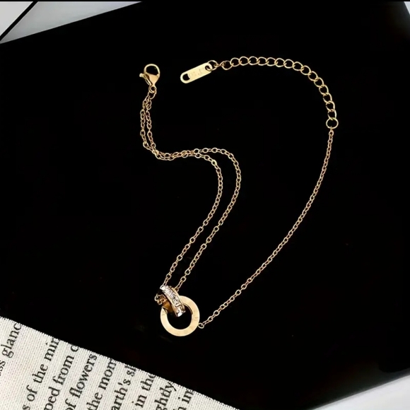 Roman Numeral Jewelry Set Necklace, earrings, Bracelets 18k Gold Plated - Picture 4 of 5